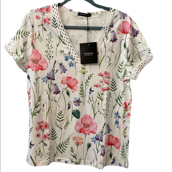 Summer V neck floral top - Picture 1 of 4